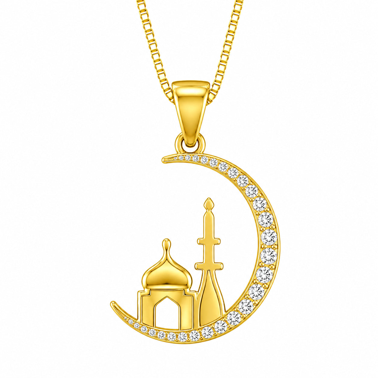 Minaret 18K Gold Plated  Moissanite Diamond Pendant