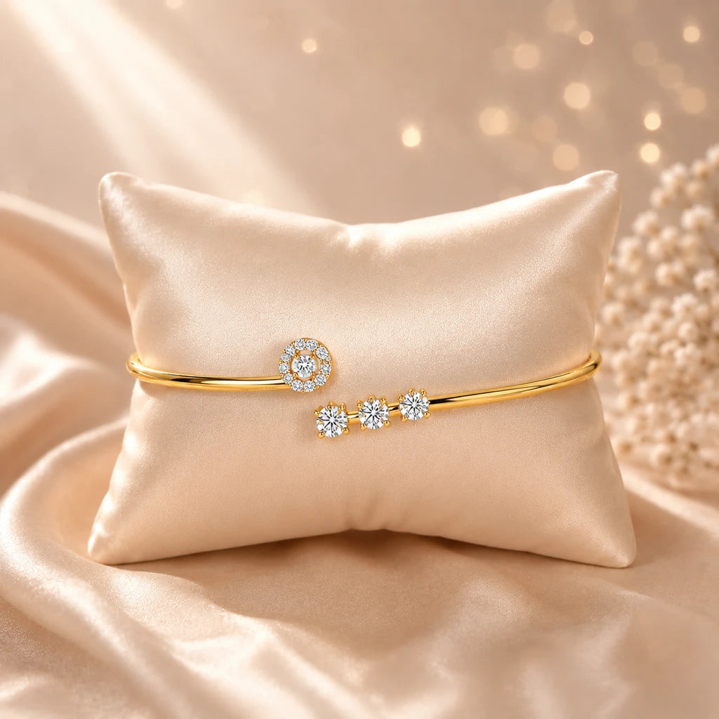 Streak of Moonlight 18K Gold Plated Moissanite Diamond Bracelet