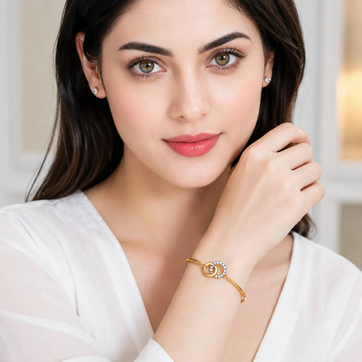 Ally Mingled 18K Gold Plated Moissanite Diamond Bracelet