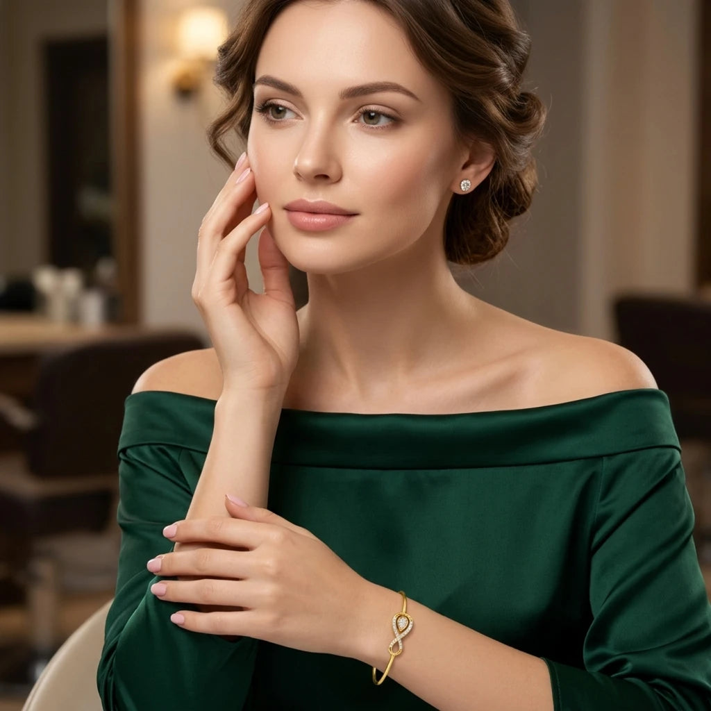 Fenia Infinity 18K Gold Plated Moissanite Diamond Bracelet