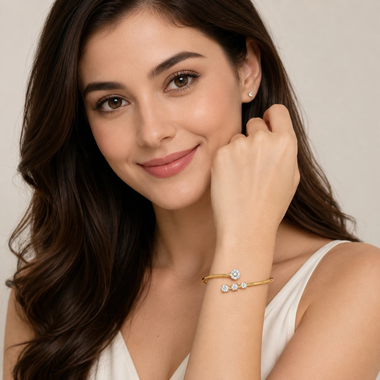 Streak of Moonlight 18K Gold Plated Moissanite Diamond Bracelet