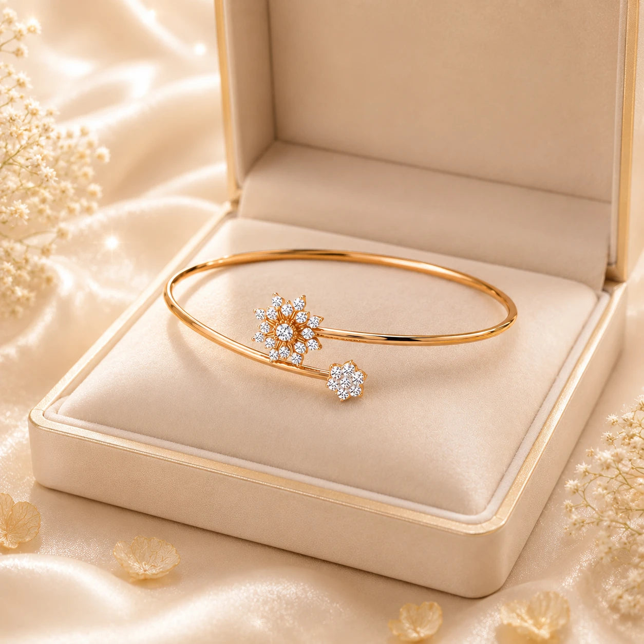 Aiman Luminous Floret 18K Gold Plated Moissanite Diamond  Bracelet