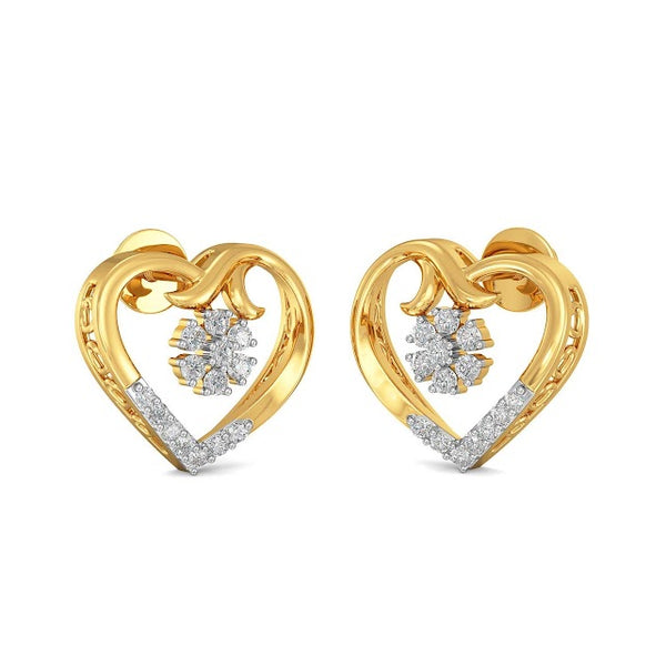 Enrich Heart Moissanite Diamond Studs Earrings