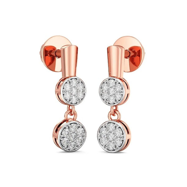 Bar Circle Moissanite Diamond Drops Earrings