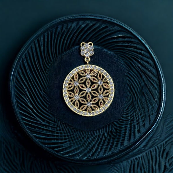 Rim of Sparkle Moissanite Diamond Pendant