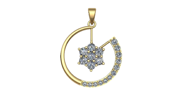 Autumn Open Circlet Moissanite Diamond Pendant
