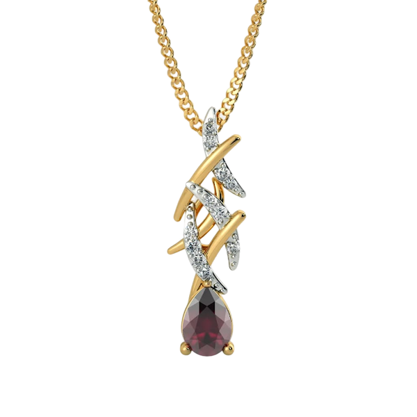 Criss Cross Ruby Moissanite Diamond Pendant