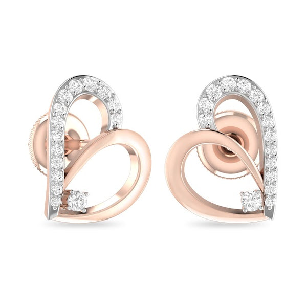Cass Heart Moissanite Diamond Studs Earrings