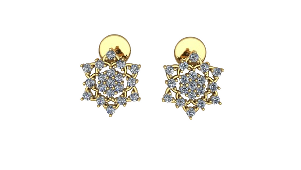 Meesha Floret Moissanite Diamond Stud Earrings