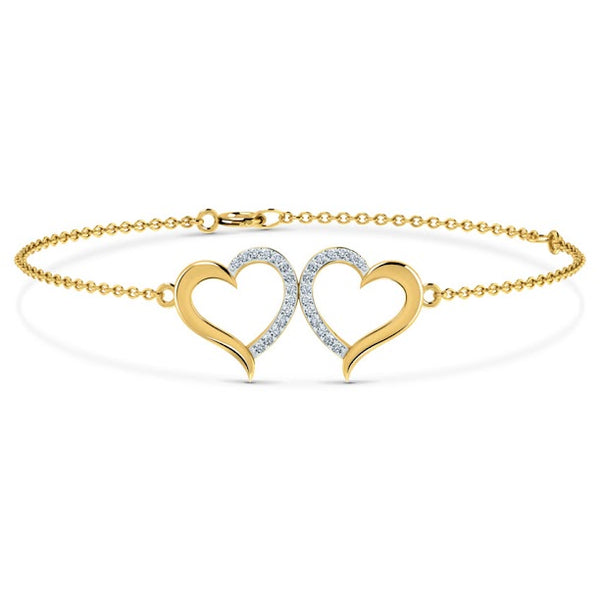 Twin Heart Moissanite Diamond Bracelet