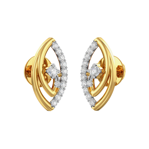 Bipartite Moissanite Diamond Studs Earrings