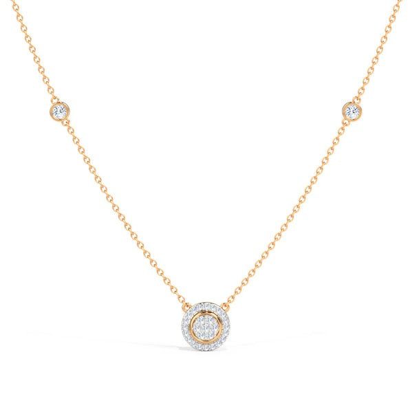 Aura Round Moissanite Diamond Necklace