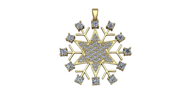 Celestial Winter Star Moissanite Diamond Pendant