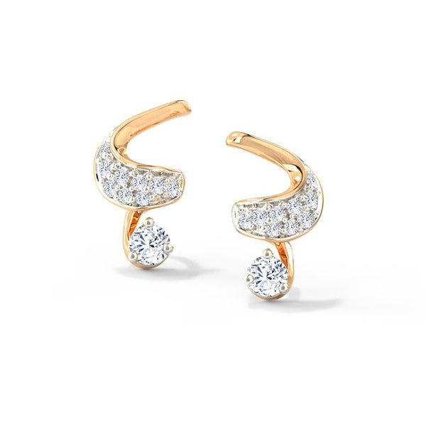 Ceren Ribbon Moissanite Diamond Studs Earrings
