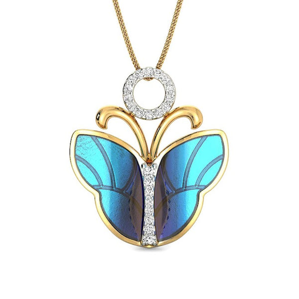 Blue Bumblebee Moissanite Diamond Pendant