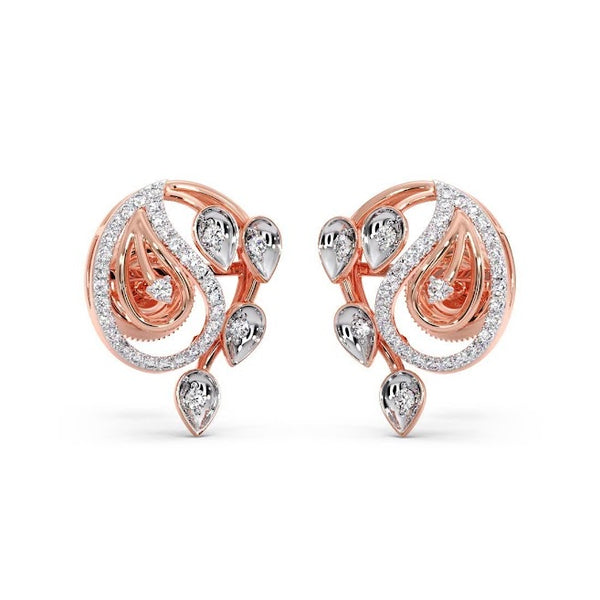 Belinda Paisley Moissanite Diamond Stud Earrings