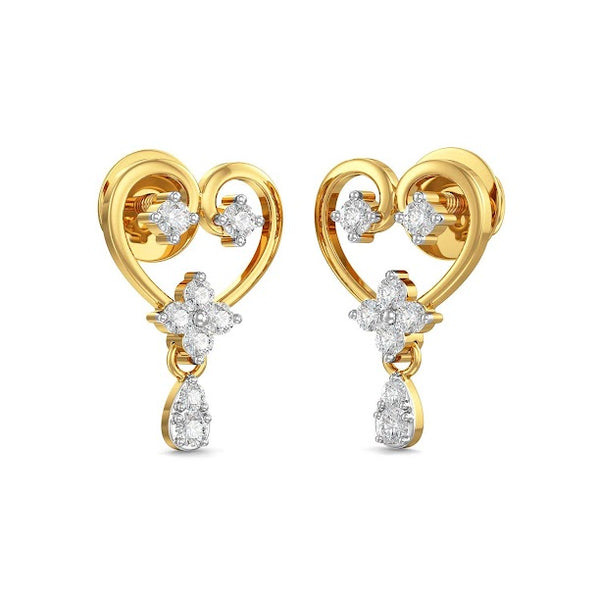 Elegant Curvy Heart Moissanite Diamond Studs Earrings