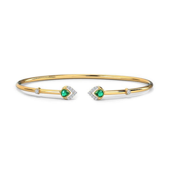 Sanjana  Emerald Moissanite Diamond Bracelet