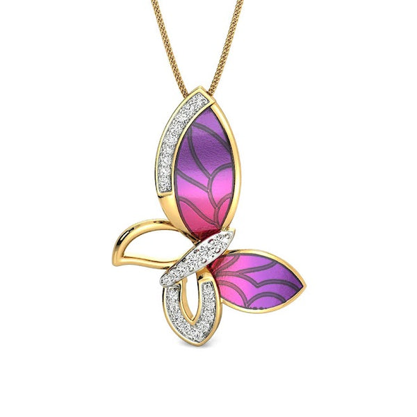 Pink Monarch Moissanite Diamond Pendant