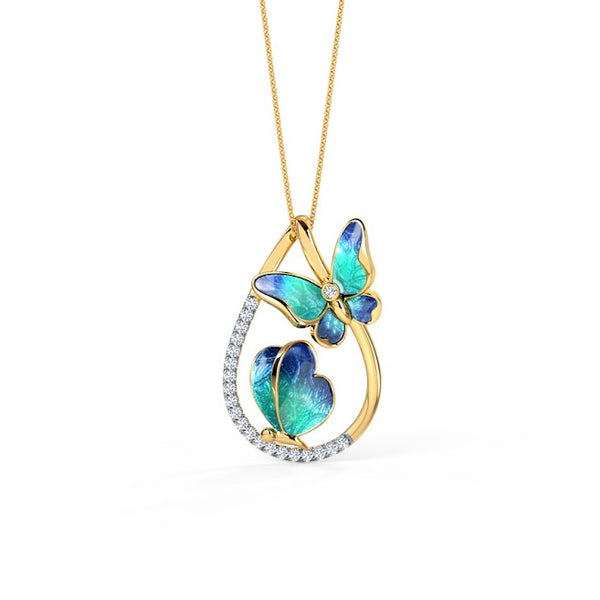 Elyna Twine Butterfly Moissanite Diamond Pendant