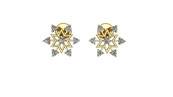 Celestial Winter Star Moissanite Diamond Stud Earrings