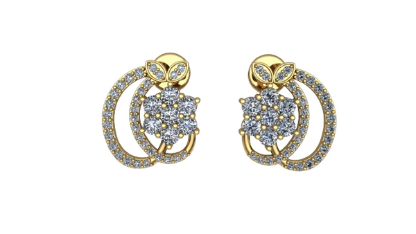 Trishika Floweret Moissanite Diamond Stud Earrings