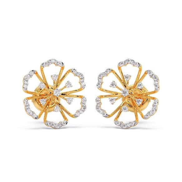 Valeria Flora Moissanite Diamond Stud Earrings