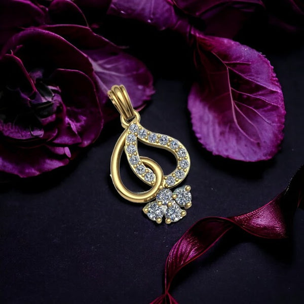 Luminous Double Paisley Moissanite Diamond Pendant