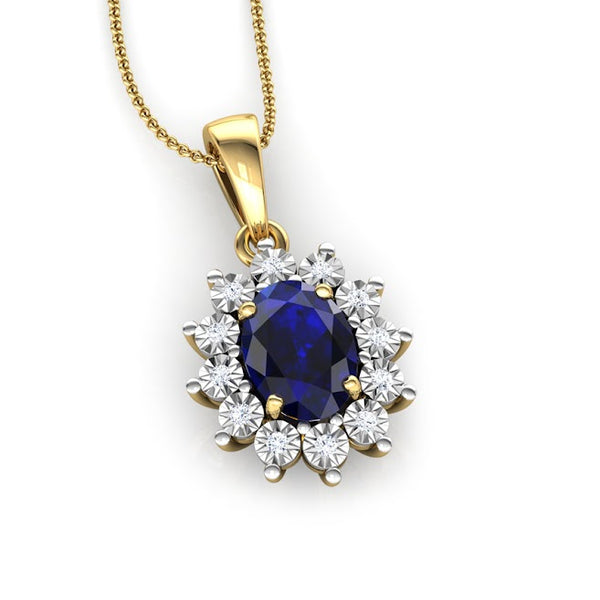 Majesty Sapphire Moissanite Diamond Casual Pendant