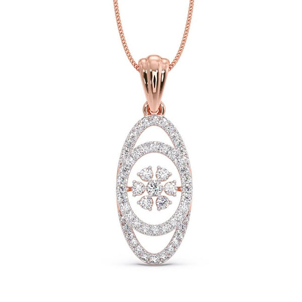 Lya Oval Fleur Moissanite Diamond Pendant