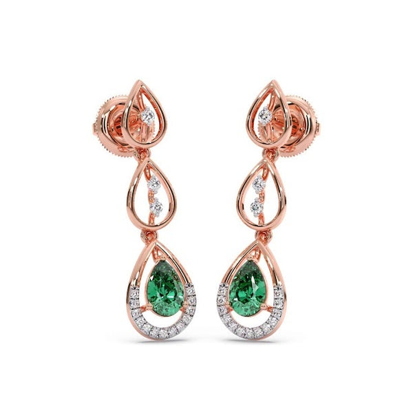 Dani Emerald Moissanite Diamond Drops Earrings
