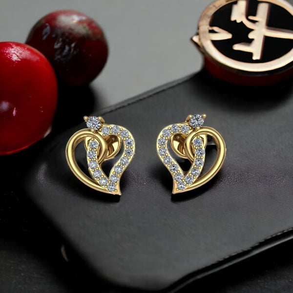 Luminous Double Paisley Moissanite Diamond Stud Earrings