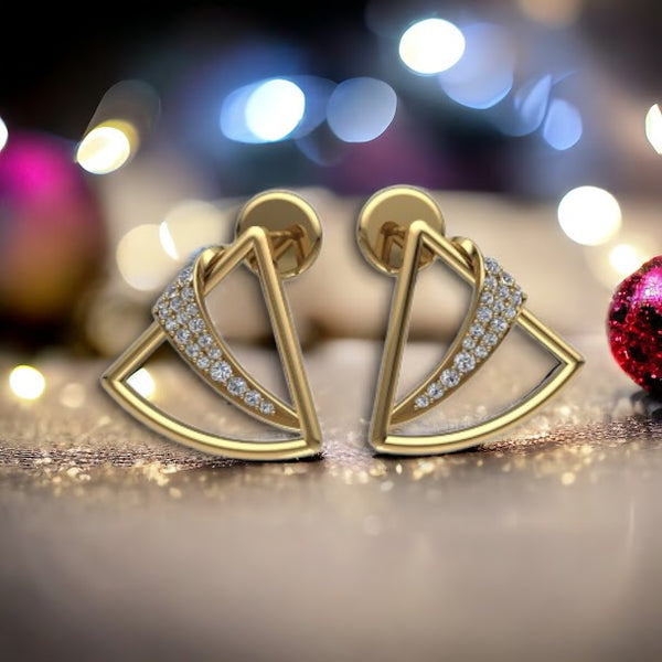Classy Triangular Moissanite Diamond Stud Earrings