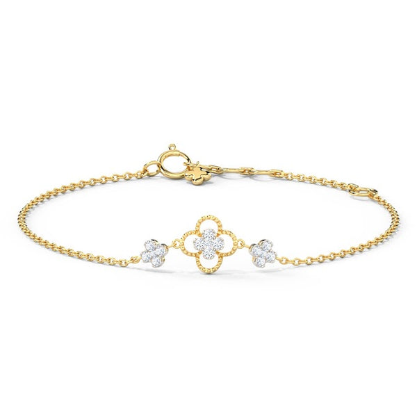 Four Petal Moissanite Diamond Bracelet