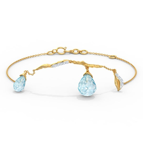 Tree Bark Raindrops Topaz Moissanite Diamond Bracelet