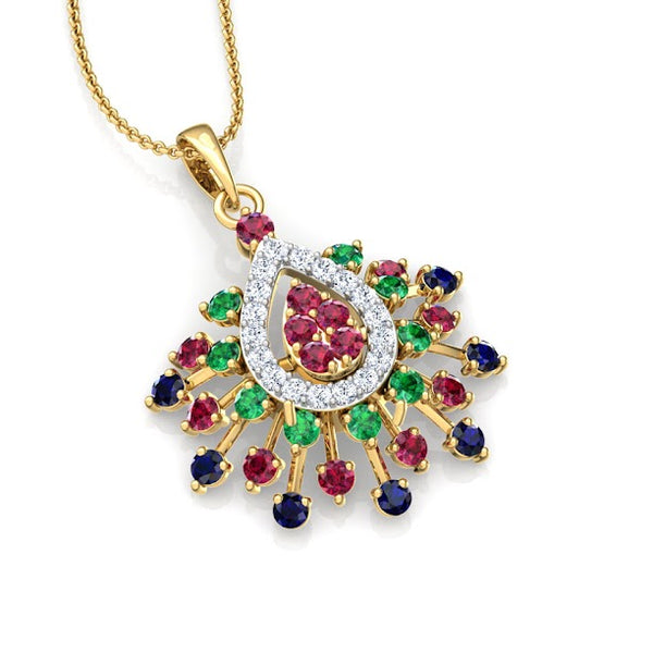 Rainbow Drop Moissanite Diamond Casual Pendant