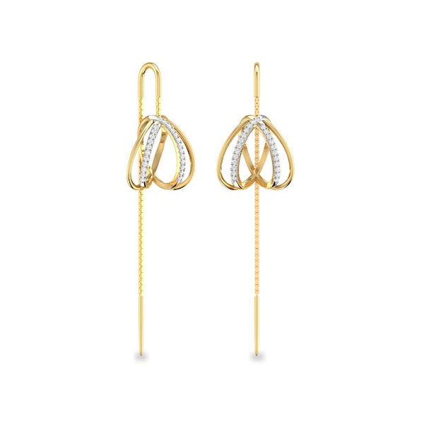 Anne Pretzel Moissanite Diamond Sui Dhaga Earrings