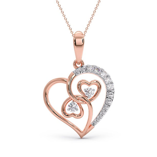 Trio Heart Moissanite Diamond Pendant