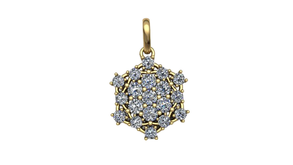 Meesha Floret Moissanite Diamond Pendant