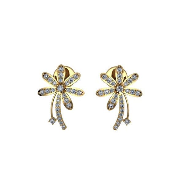 Alluring Floret Moissanite Diamond Stud Earrings