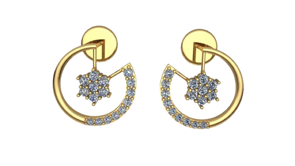 Autumn Open Circlet Moissanite Diamond Stud Earrings