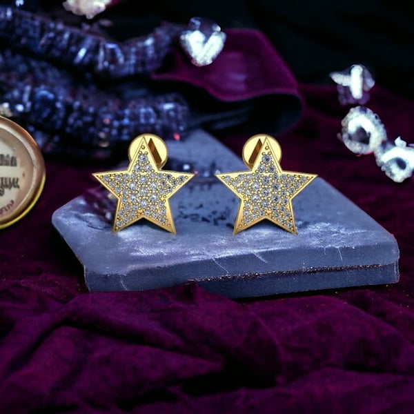 Blazing Twin Star Moissanite Diamond Stud Earrings