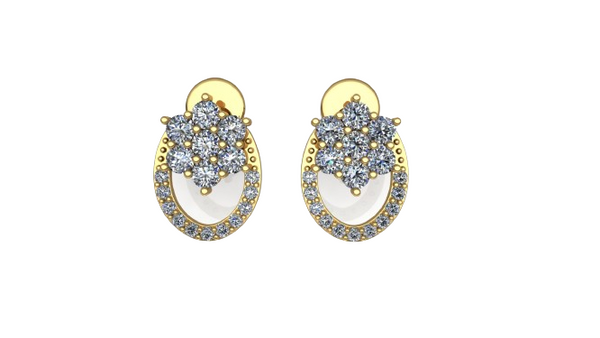 Rubina Elliptic Fleur Moissanite Diamond Stud Earrings