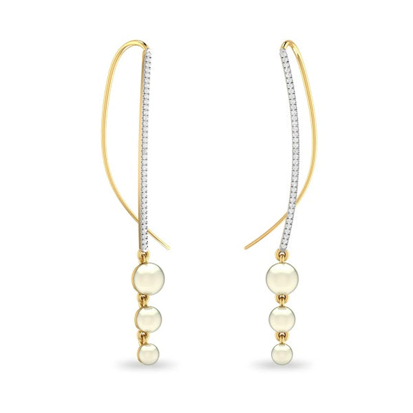 Zelie Open Pearl Moissanite Diamond Hoops Earrings