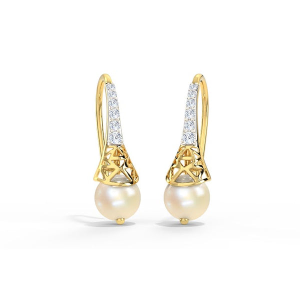 Jazz Pearl Moissanite Diamond Hoops Earrings