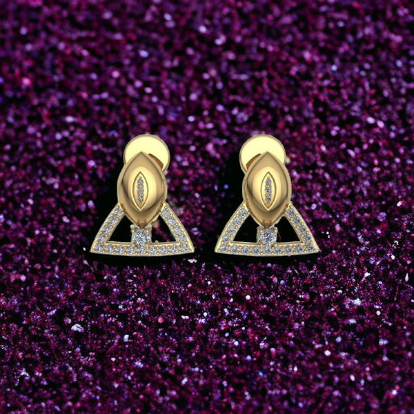 Mrinali Triangular Moissanite Diamond Stud Earrings