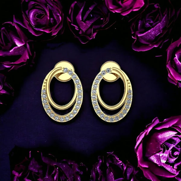 Aarohi Delighted Oval Moissanite Diamond Stud Earrings