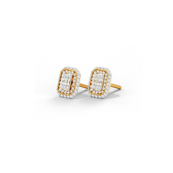 Dazzle Quad Moissanite Diamond Studs Earrings