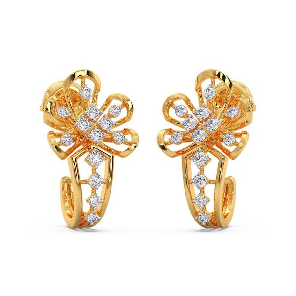 Dinaha Fleur Moissanite Diamond Hoops Earrings