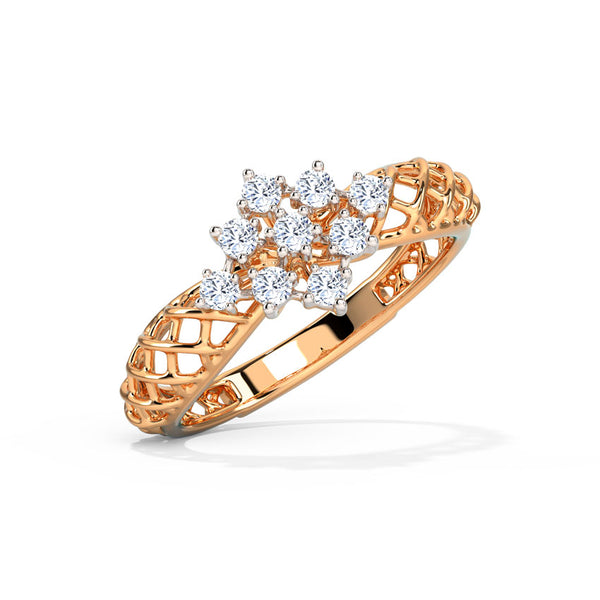 Vinca Mesh Moissanite Diamond Engagement Ring
